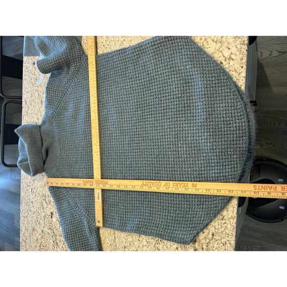 Kuhl Sienna Sweater M Blue Cowl Neck Long Sleeve Waffle Knit Pullover - Picture 9 of 9